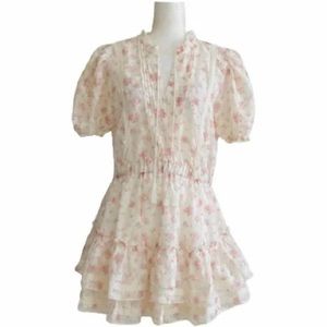 Mable white, and pink floral dress